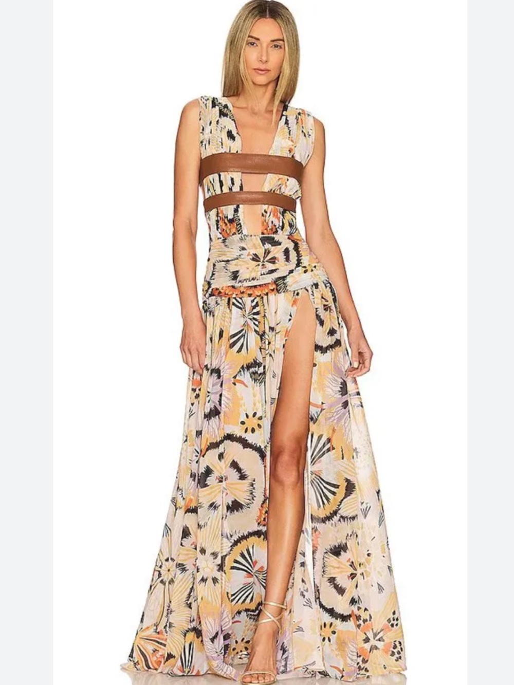 Bronx and Banco Palm Floral Dress in Multi